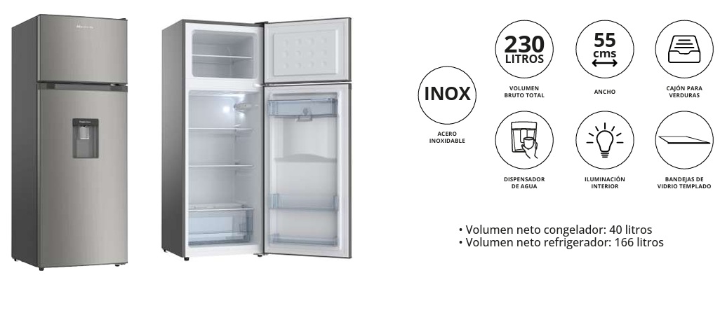 Refrigerador Freezer Superior 230 Lts Disp
